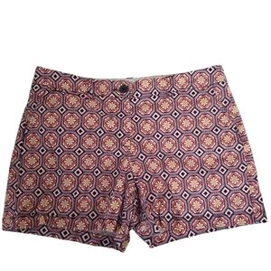 Crown & Ivy Geometric Print Chino Shorts 5" Inseam Size 14